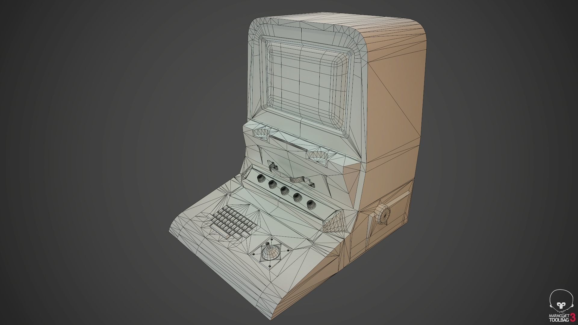 old computer  Low-poly 3D model_15