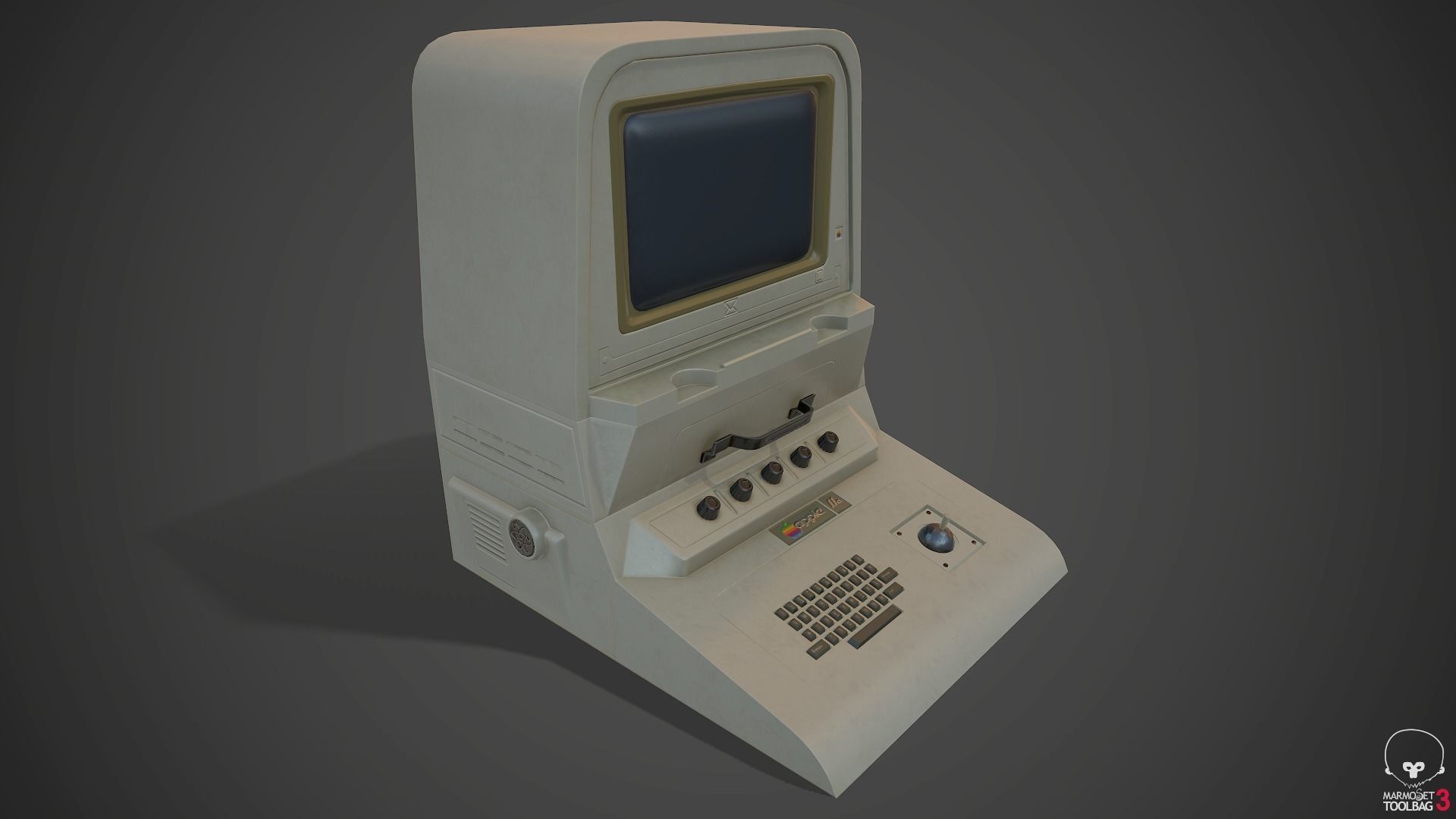 old computer  Low-poly 3D model_8