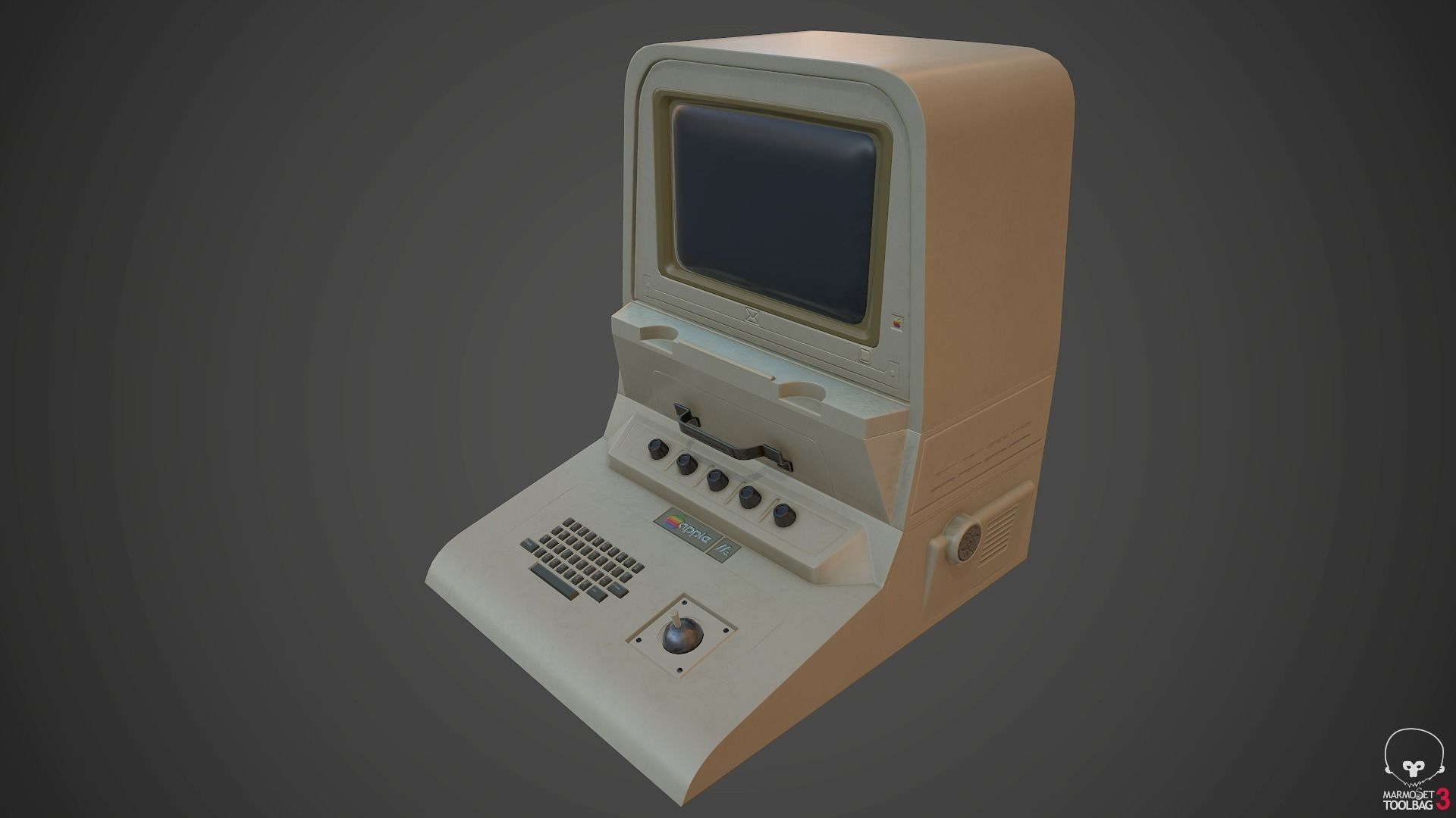 old computer  Low-poly 3D model_2
