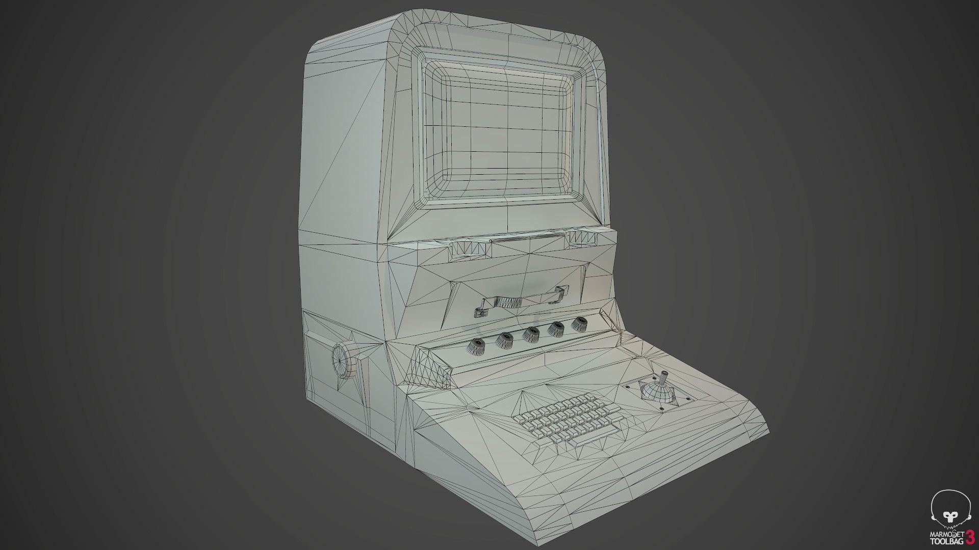 old computer  Low-poly 3D model_1