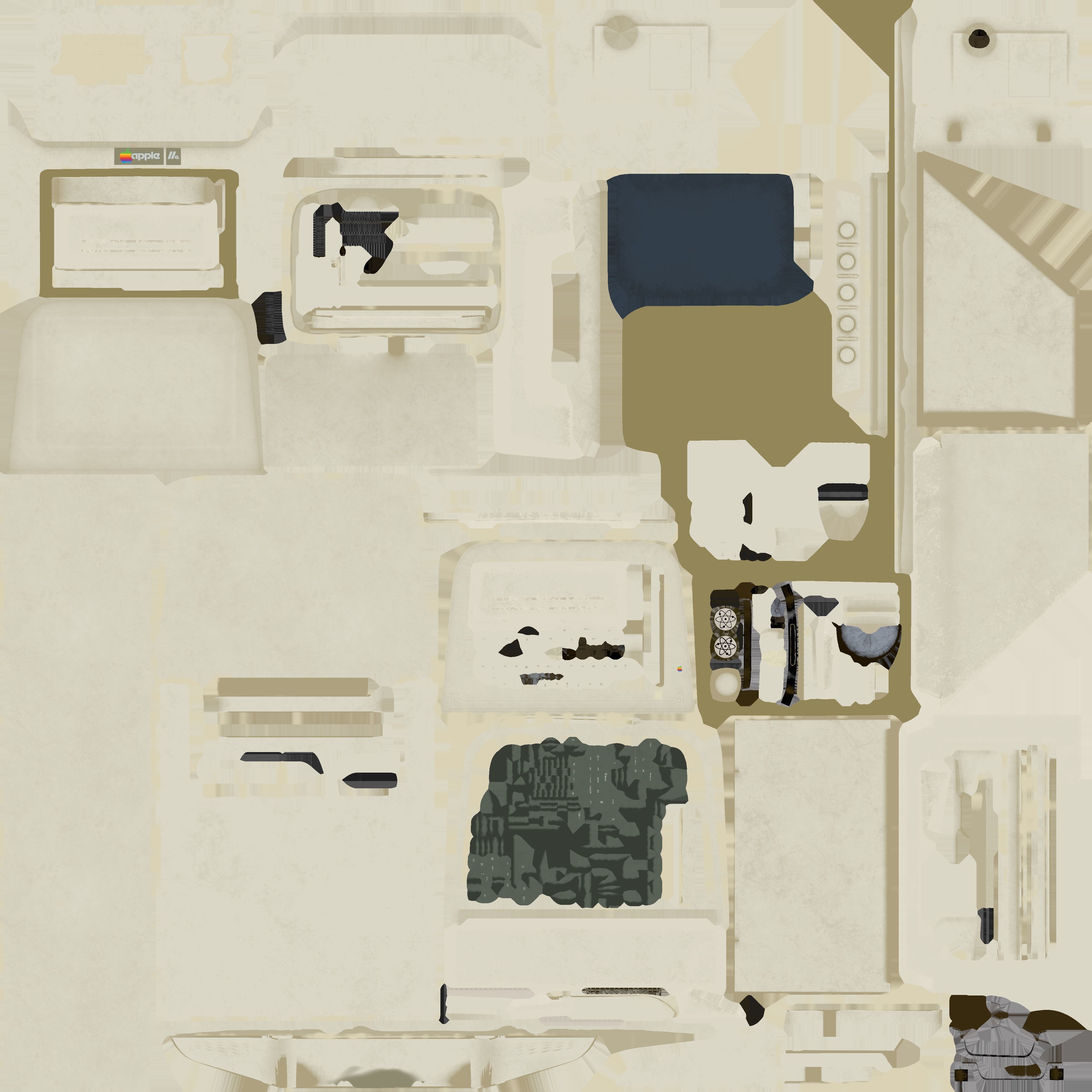 old computer  Low-poly 3D model_16