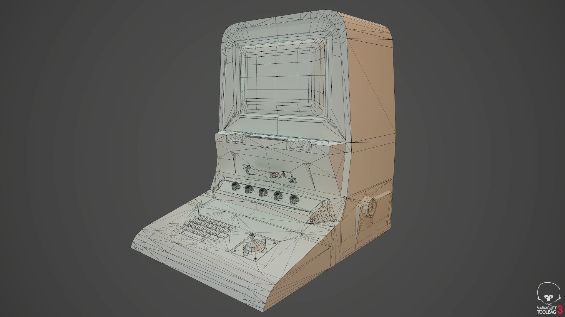 old computer  Low-poly 3D model_3