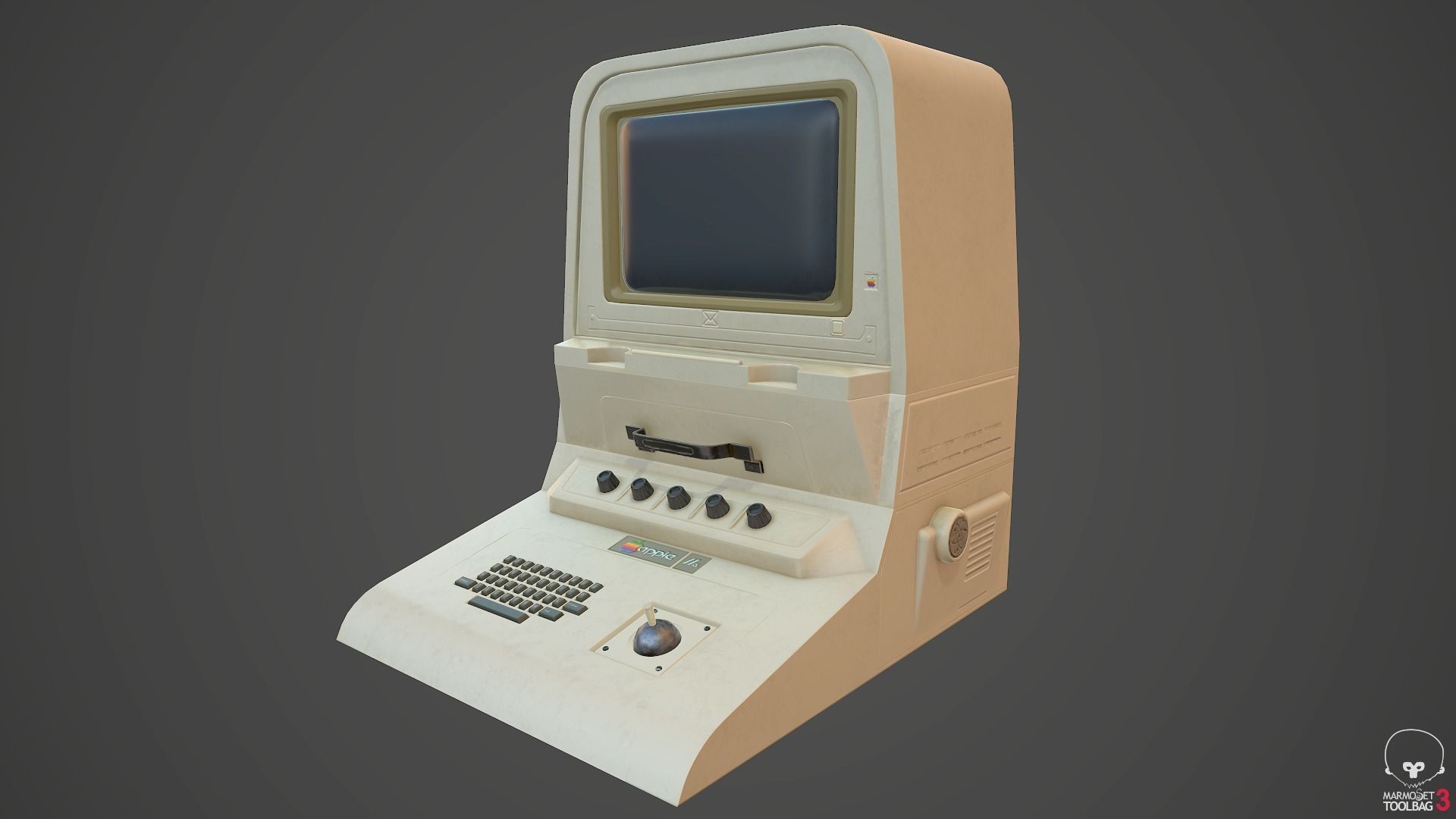 old computer  Low-poly 3D model_14