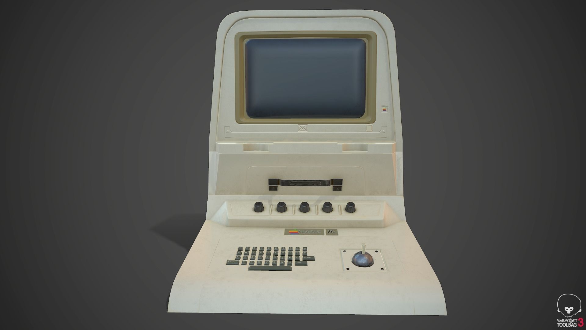 old computer  Low-poly 3D model_6
