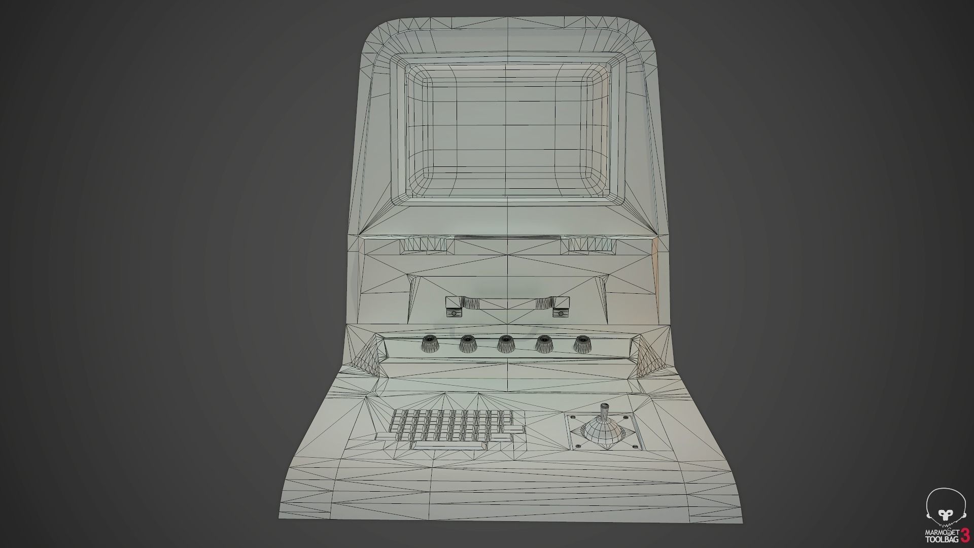 old computer  Low-poly 3D model_7