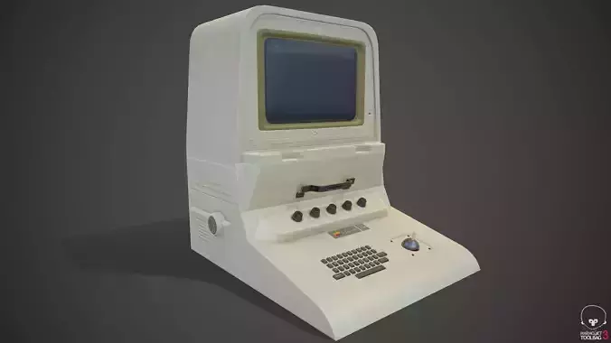 old computer  Low-poly 3D model
