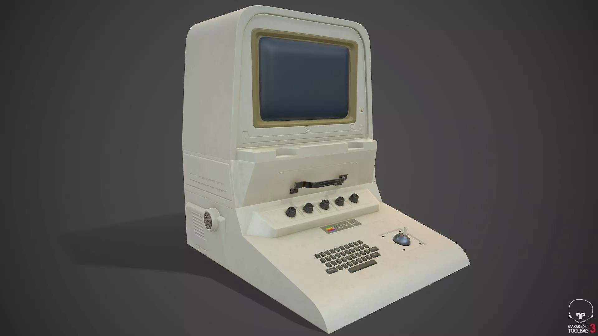 old computer  Low-poly 3D model_0