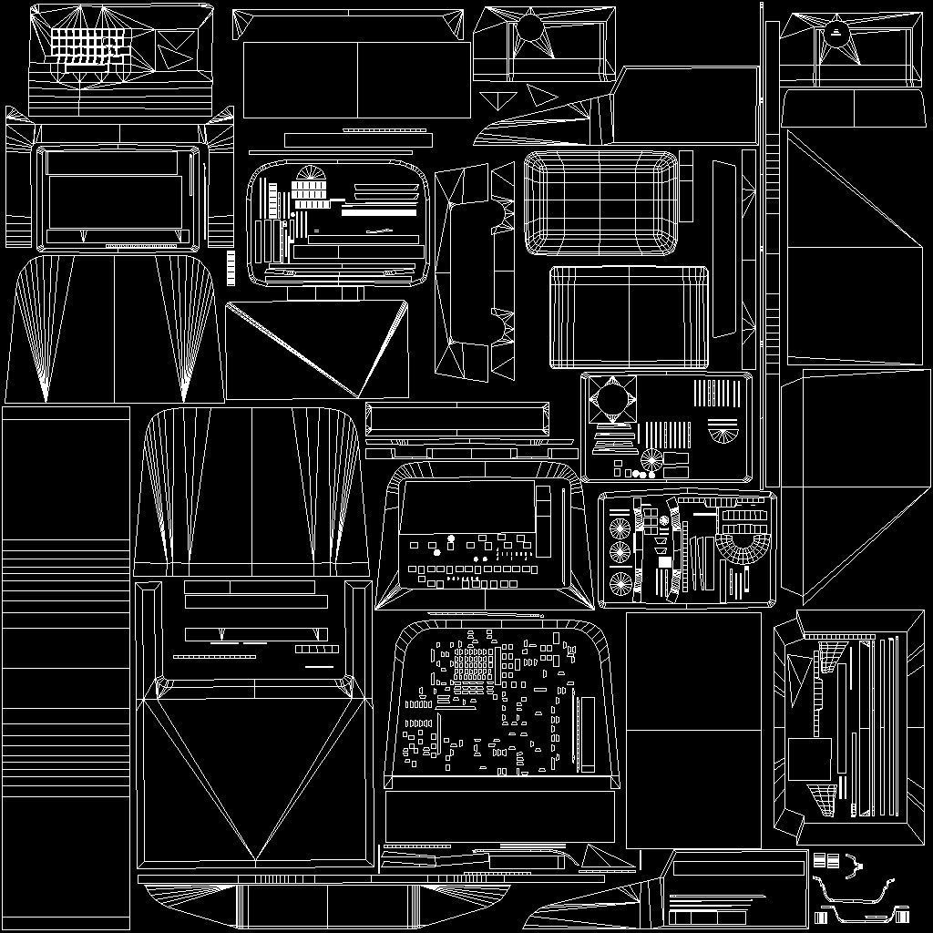 old computer  Low-poly 3D model_17