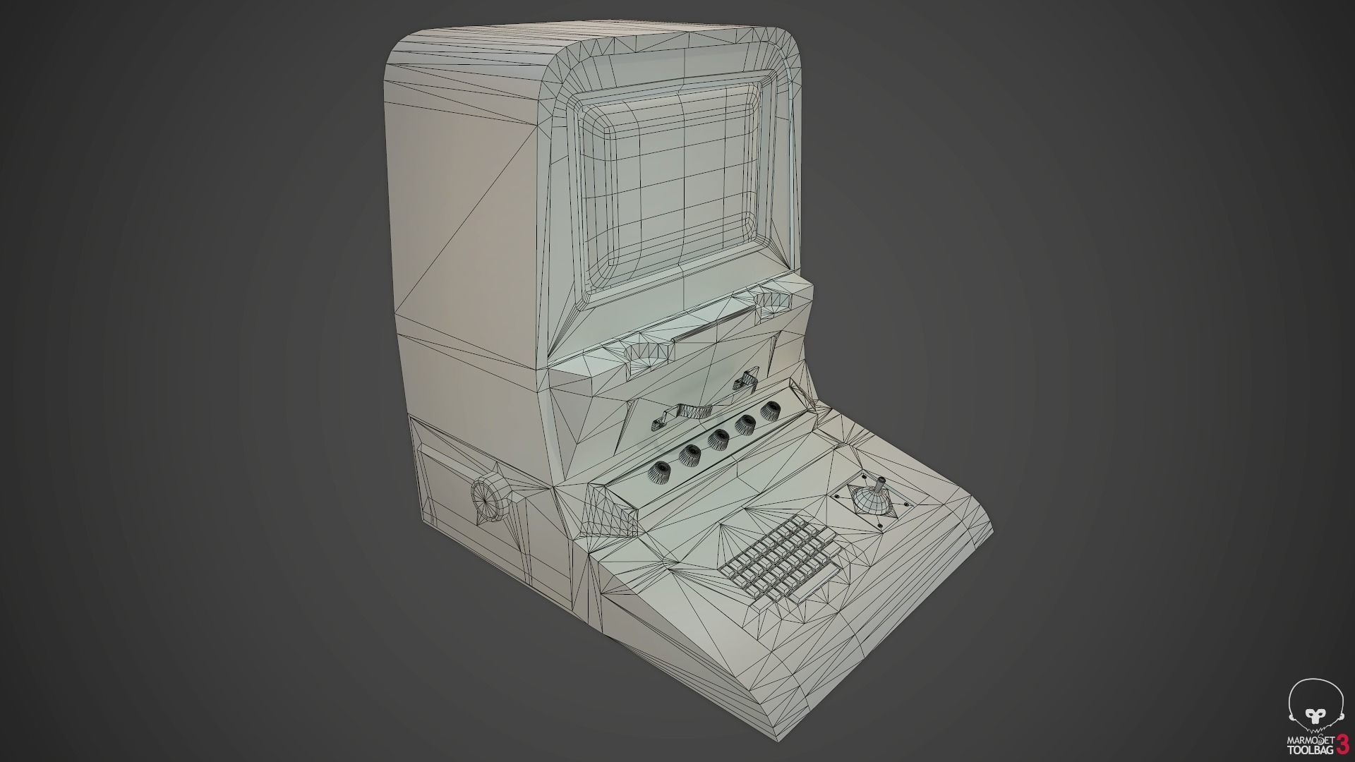 old computer  Low-poly 3D model_9