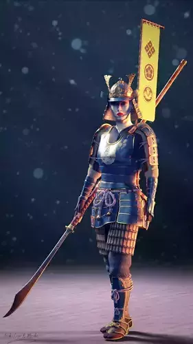 Onna-bugeisha Female Japanese Warrior 3D model