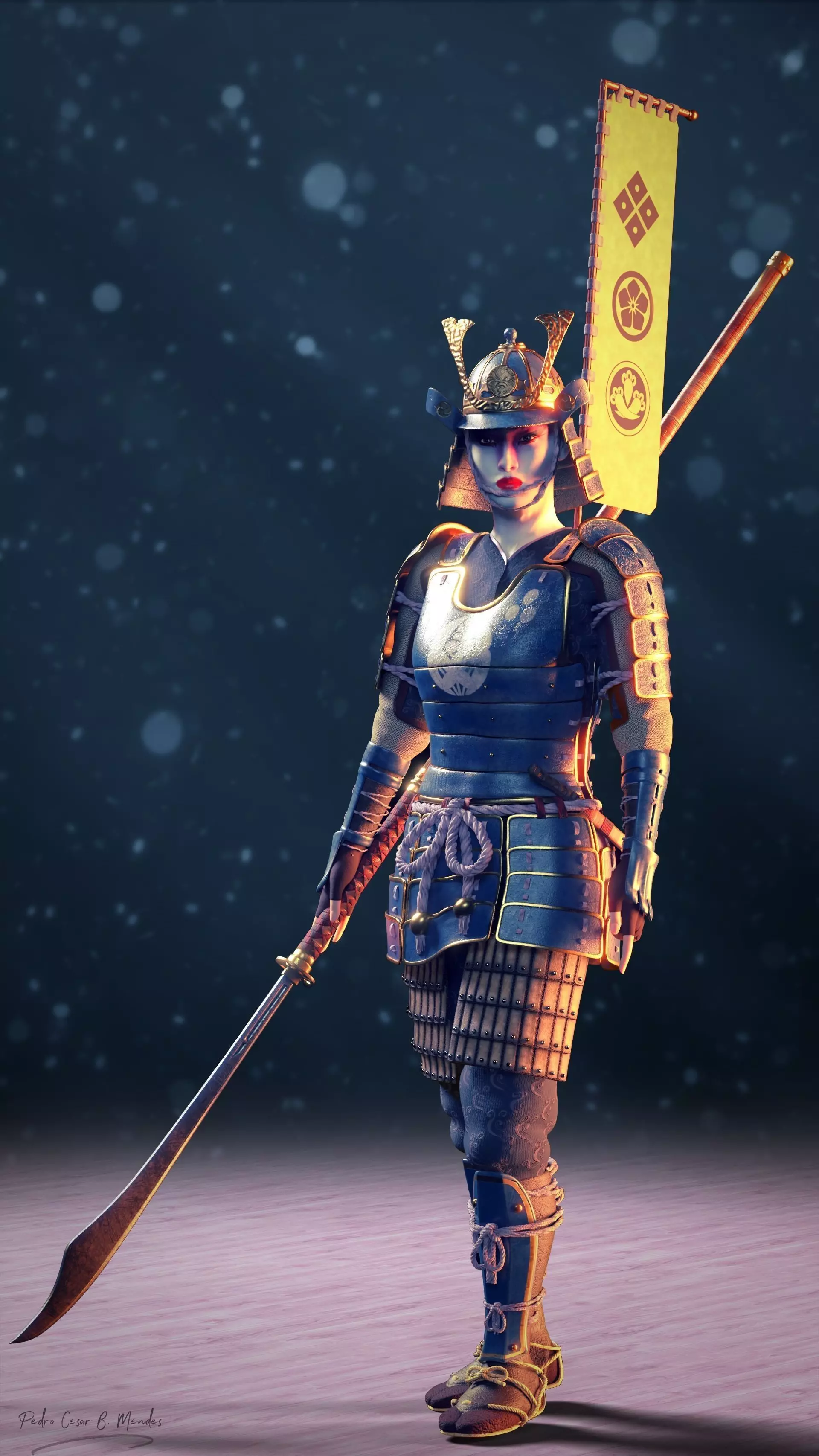 Onna-bugeisha Female Japanese Warrior 3D model_0