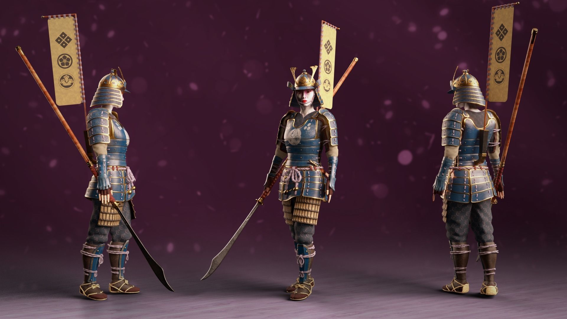 Onna-bugeisha Female Japanese Warrior 3D model_1