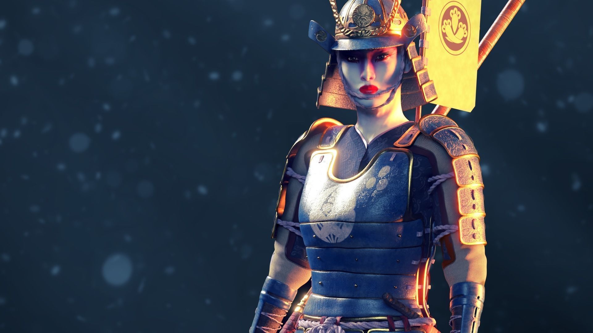 Onna-bugeisha Female Japanese Warrior 3D model_2