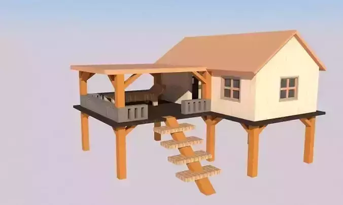 Beach Set tree house with umbrella