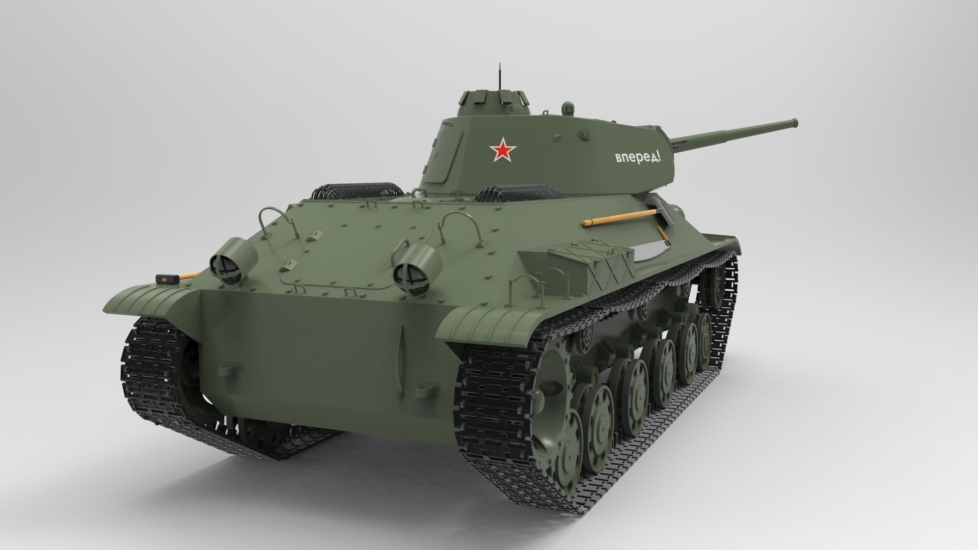 Tank T-50  Free 3D model_3