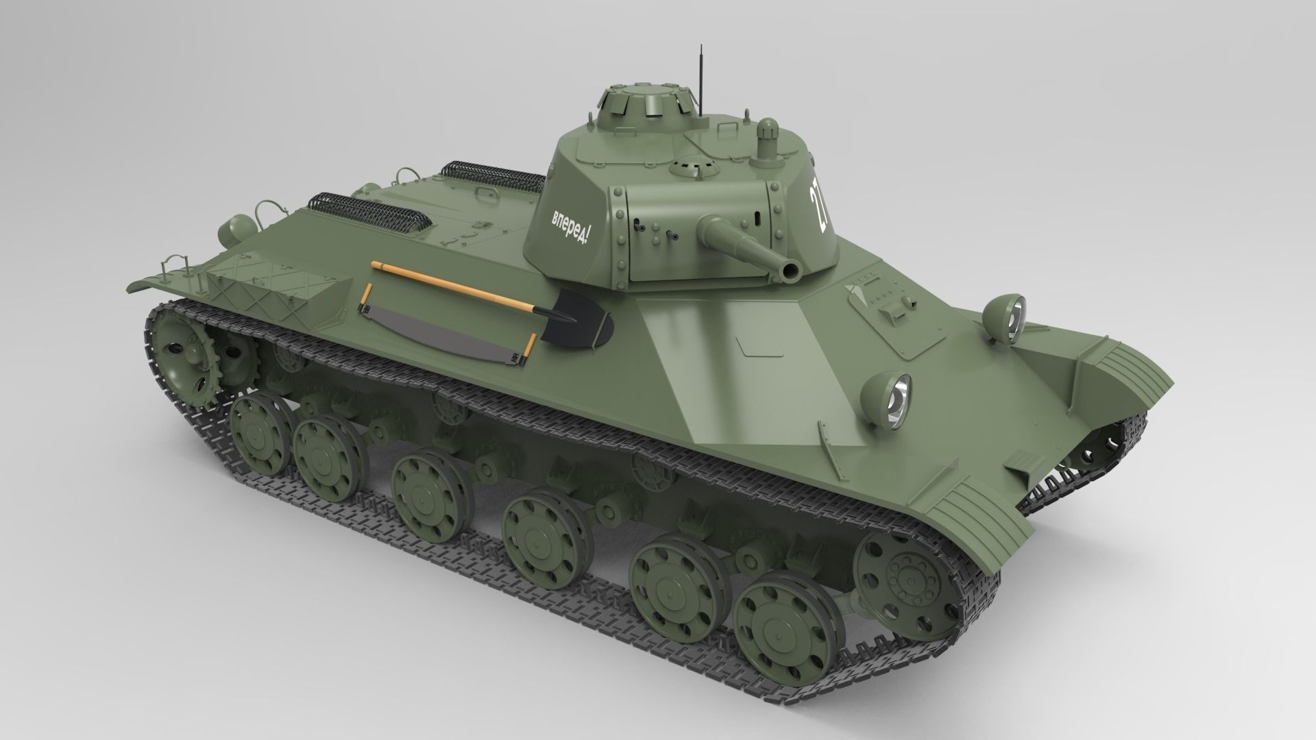 Tank T-50  Free 3D model_4