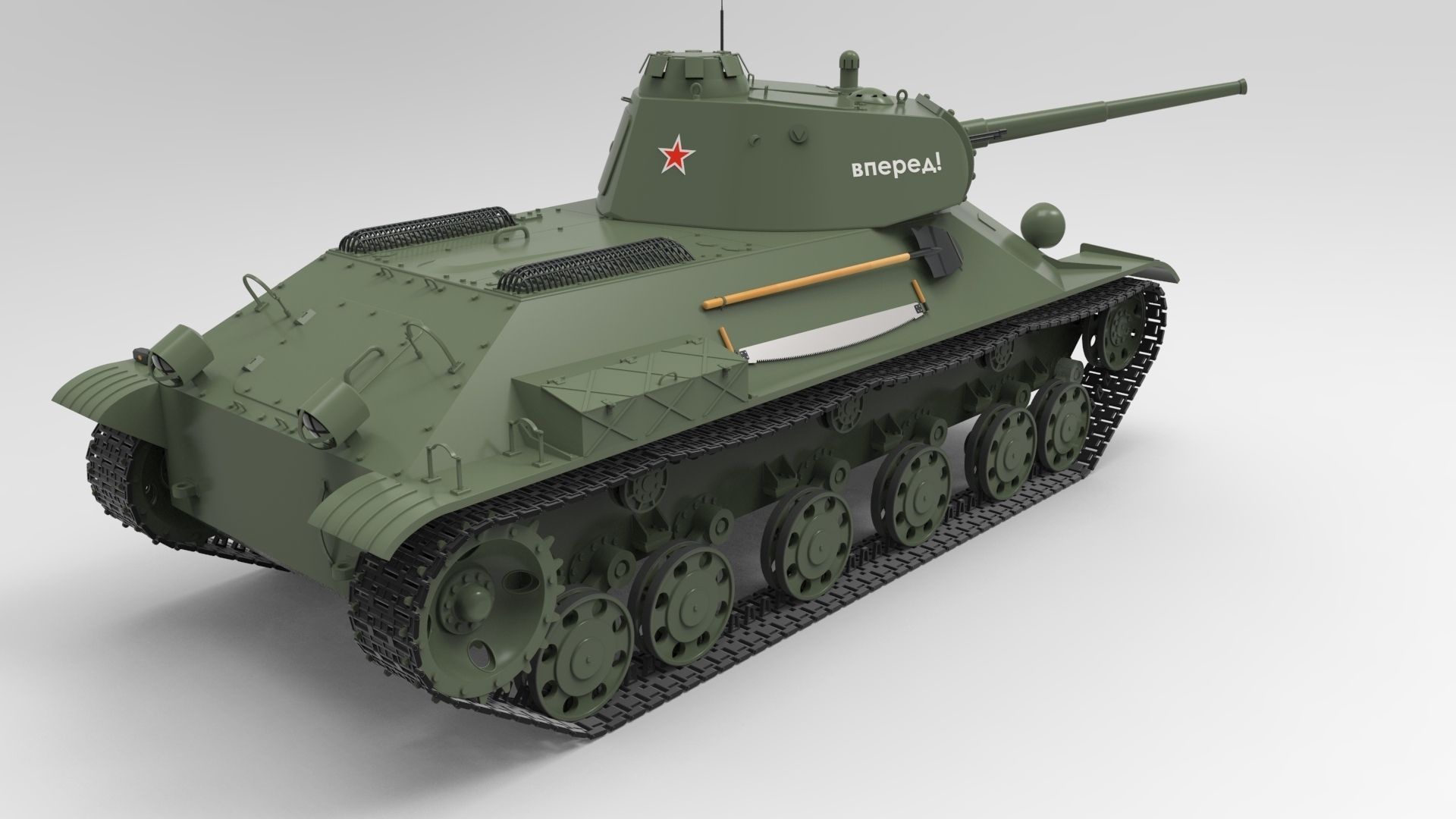 Tank T-50  Free 3D model_2