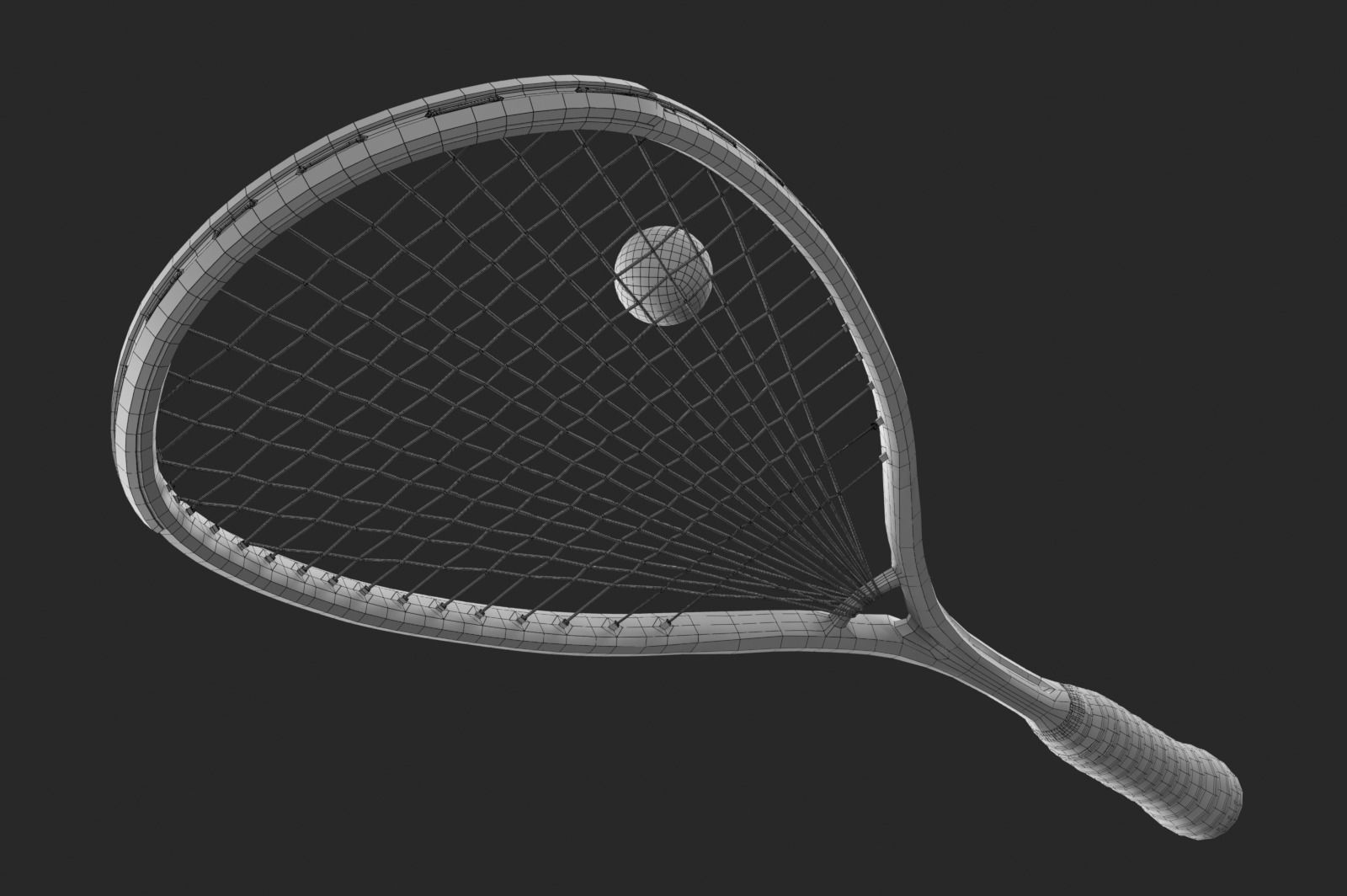 Squash racket 3D model_5