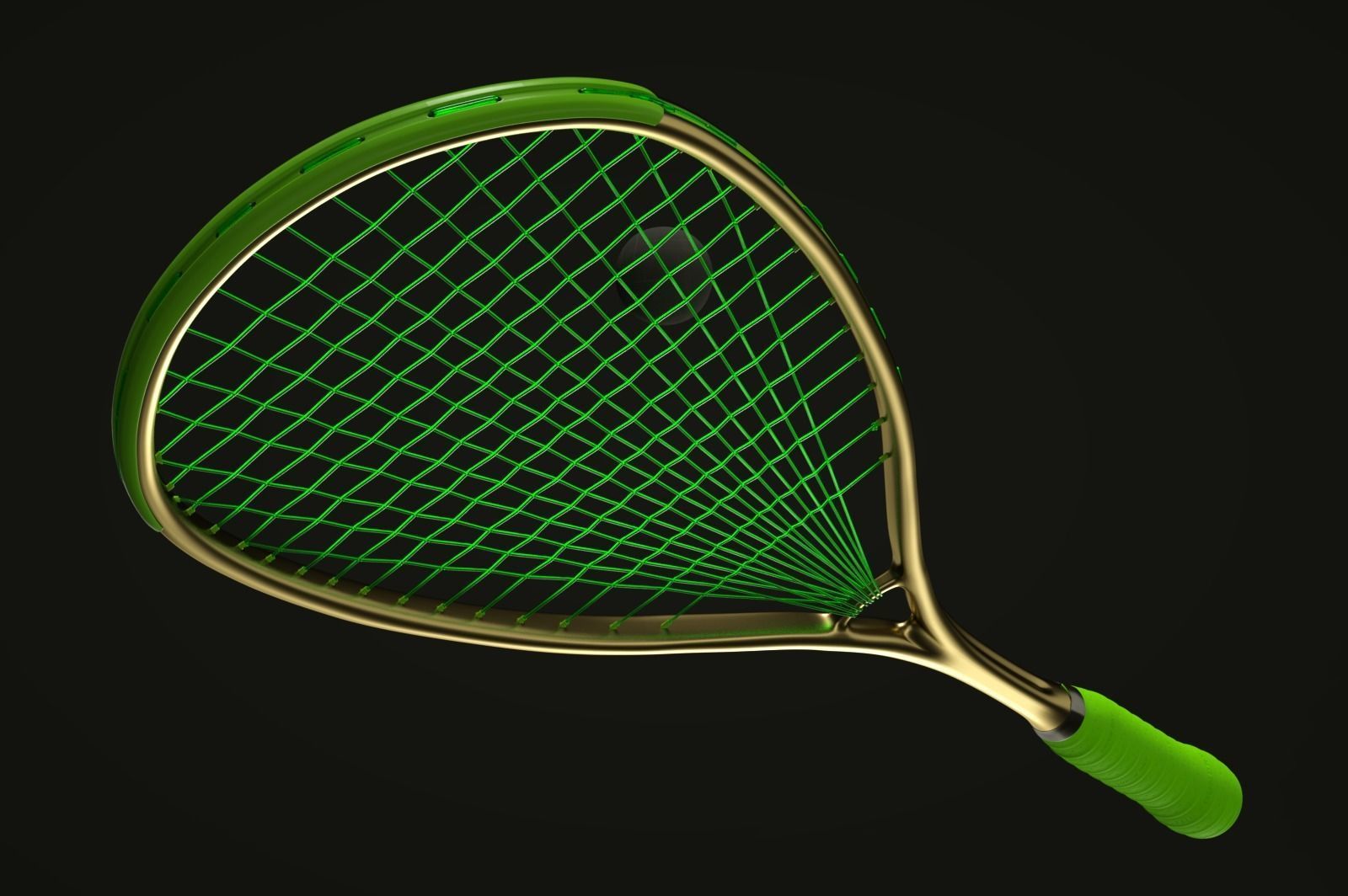 Squash racket 3D model_3