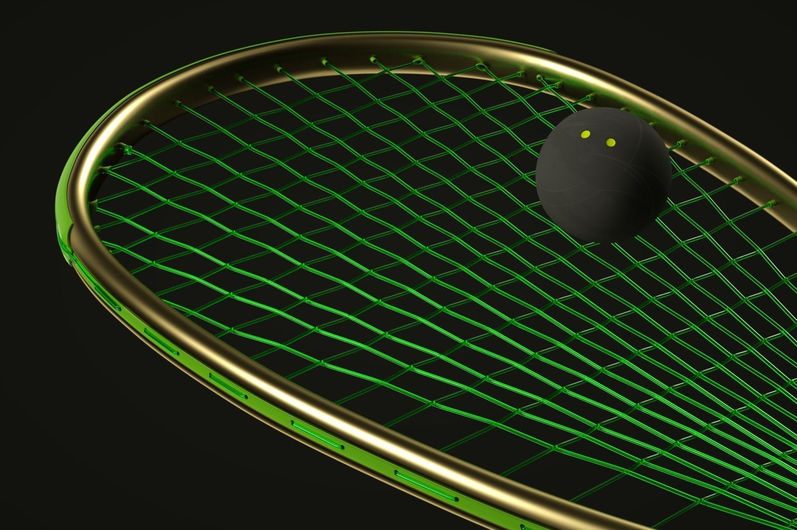 Squash racket 3D model_1
