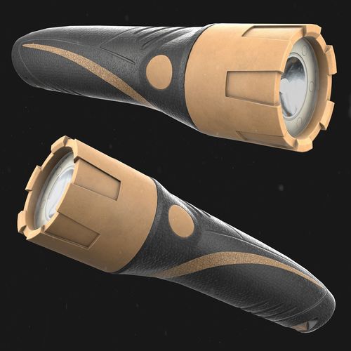 Flashlight Low-Poly Game-Ready PBR Low-poly 3D model