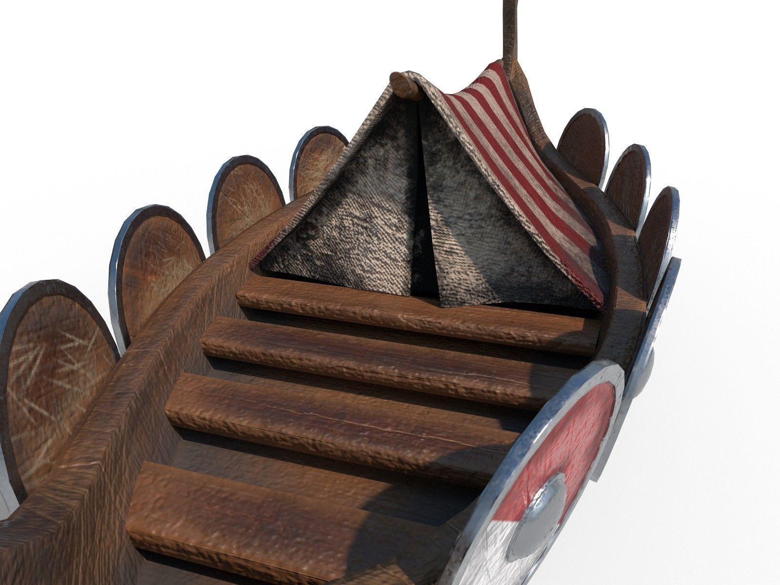 Viking Ship Drakkar PBR Low Poly Low-poly 3D model_5