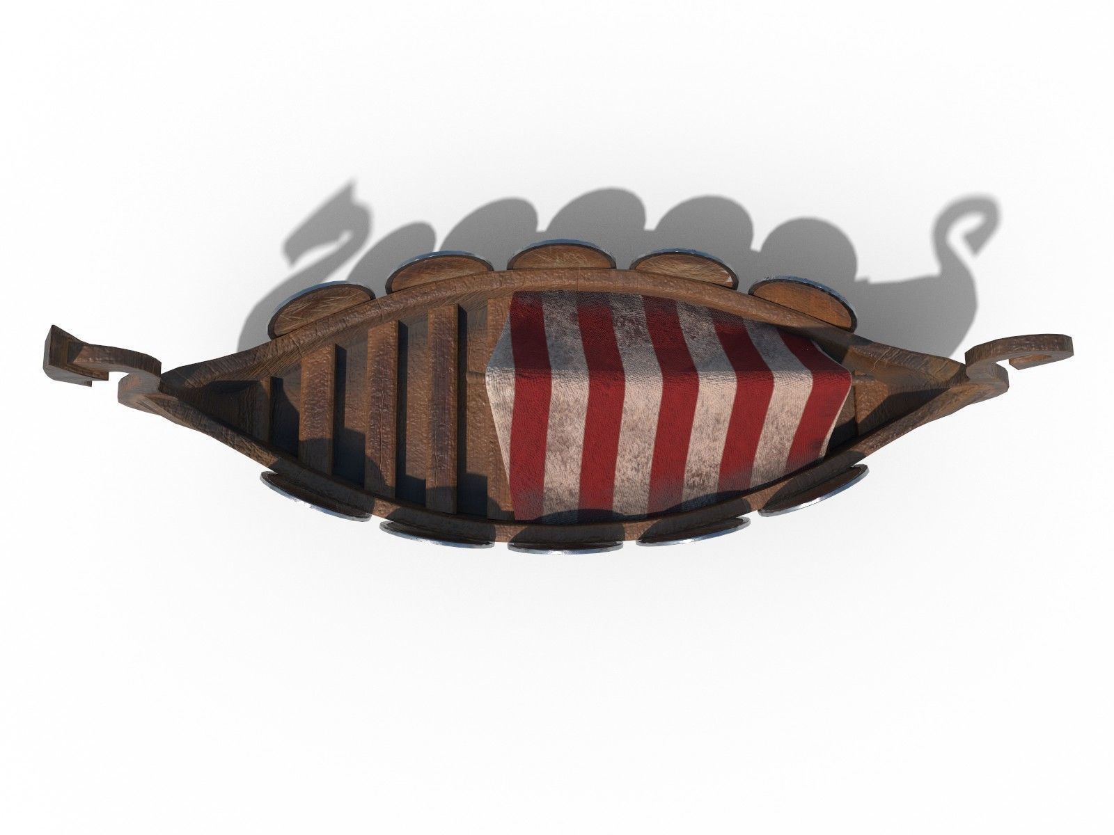 Viking Ship Drakkar PBR Low Poly Low-poly 3D model_6