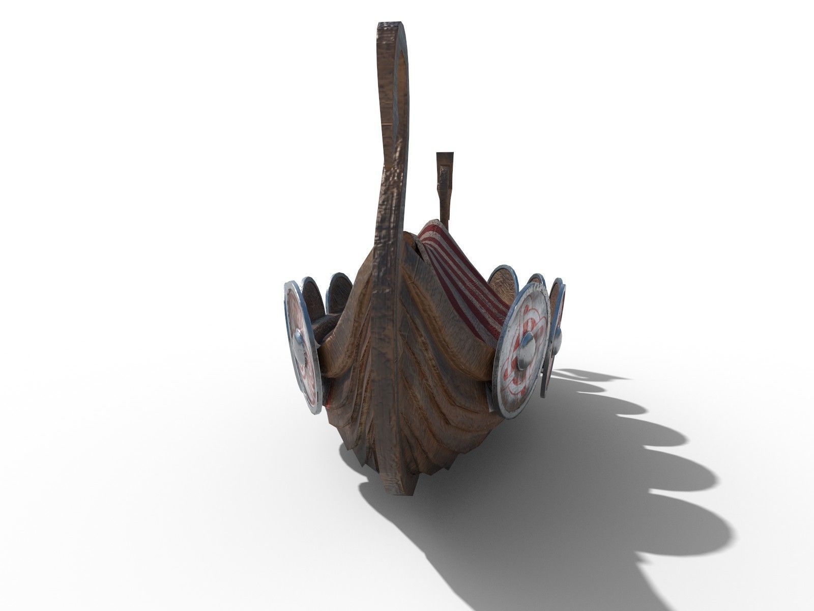 Viking Ship Drakkar PBR Low Poly Low-poly 3D model_1