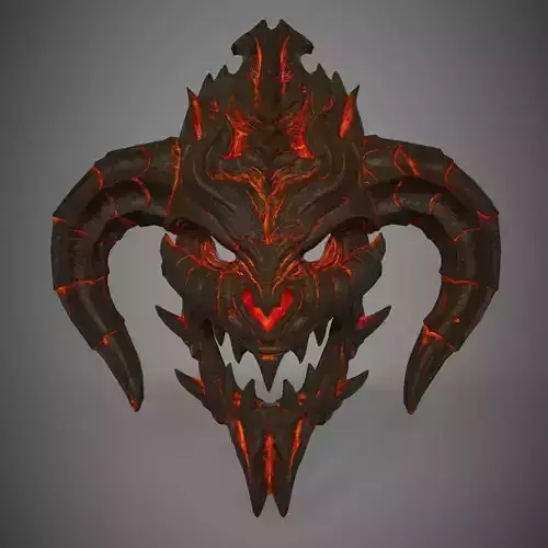Mask PBR low poly demon Low-poly 3D model