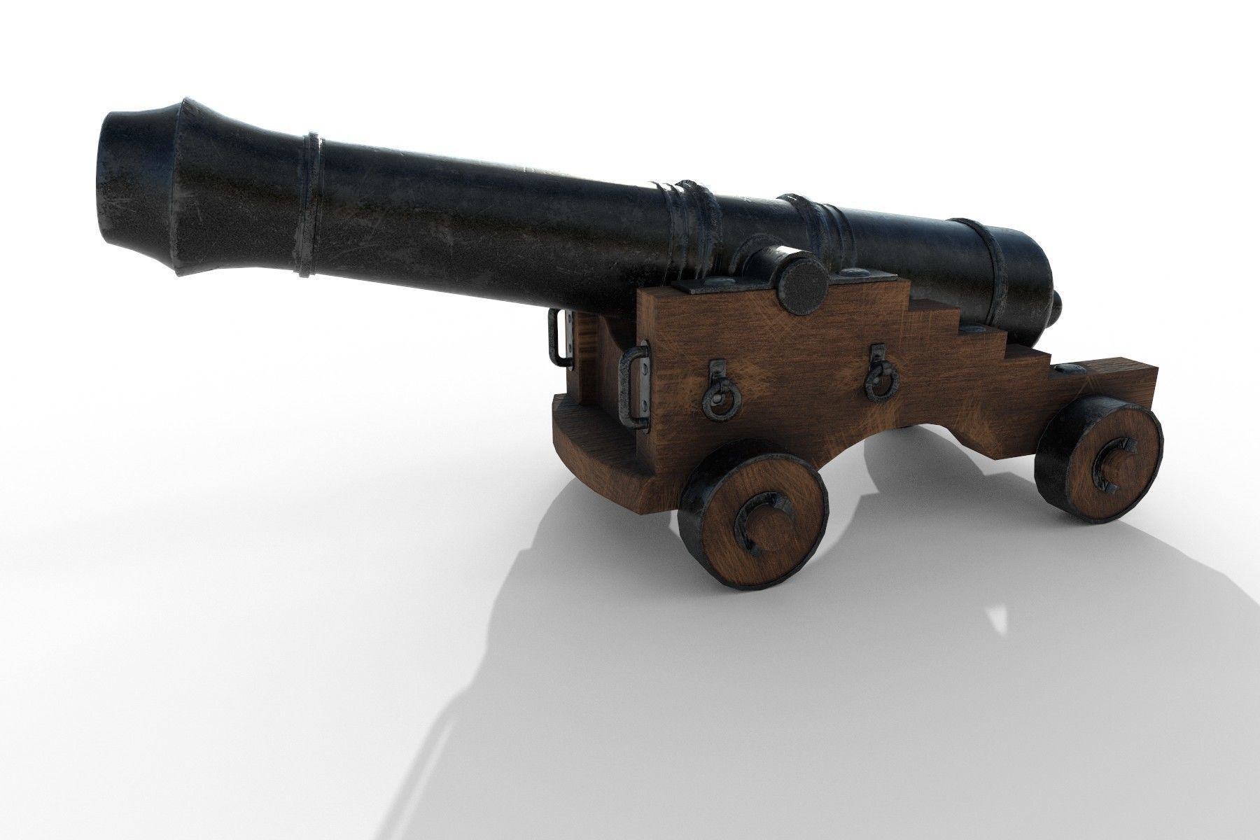 Gun Of Ships PBR Low poly Low-poly 3D model_2