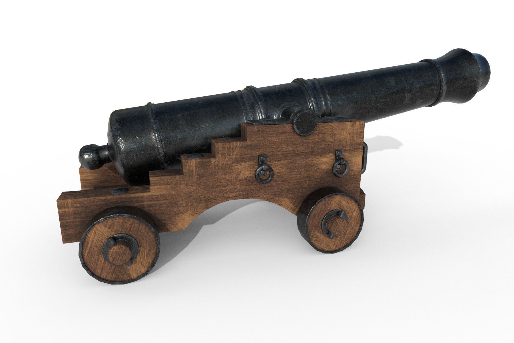 Gun Of Ships PBR Low poly Low-poly 3D model_1