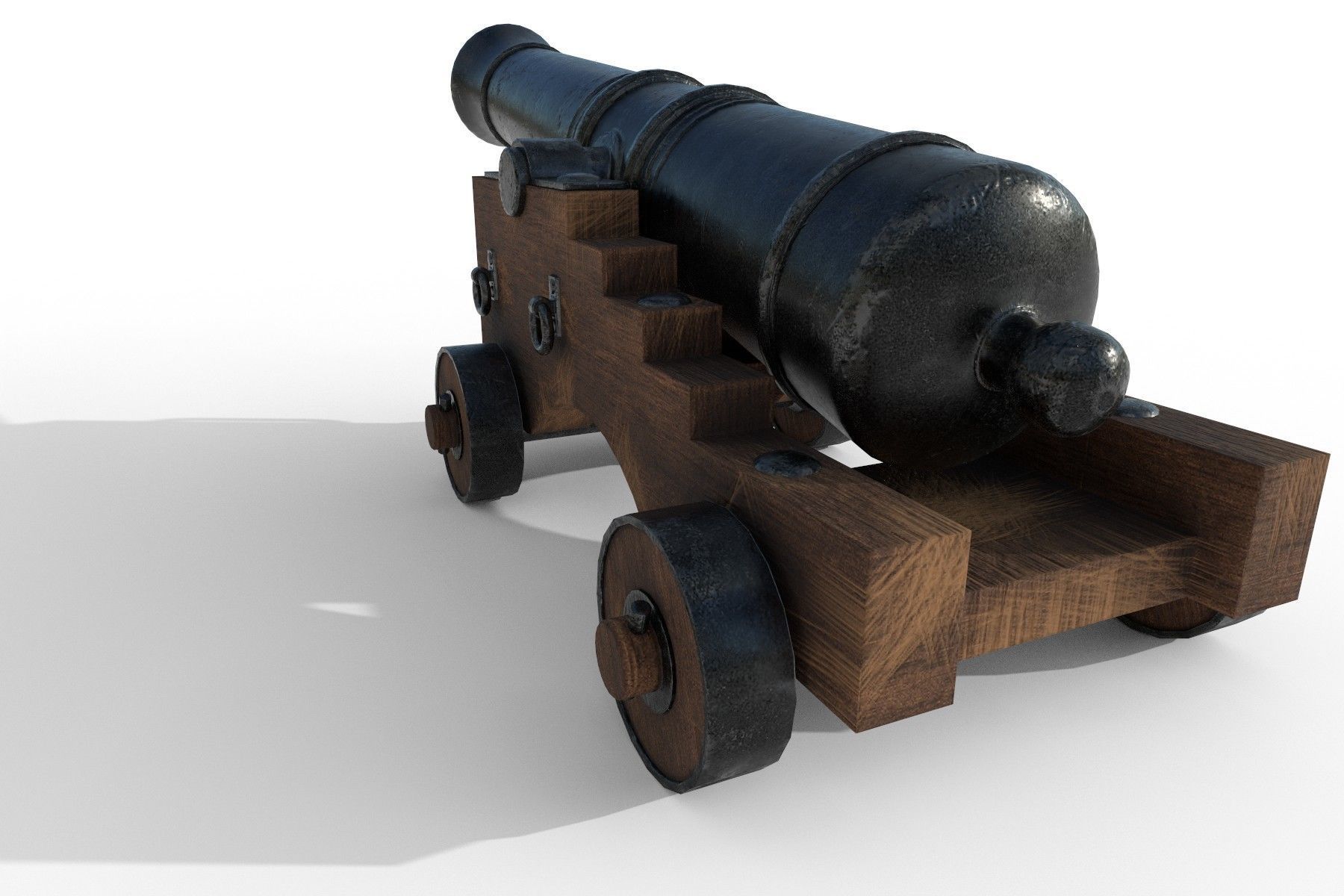 Gun Of Ships PBR Low poly Low-poly 3D model_6