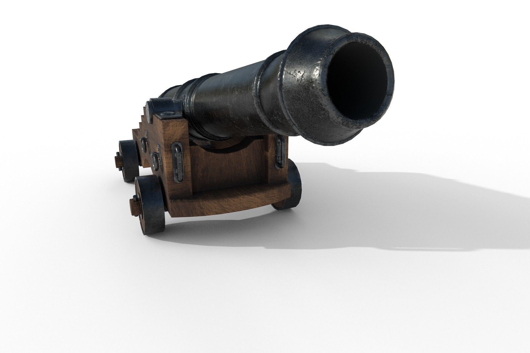 Gun Of Ships PBR Low poly Low-poly 3D model_4