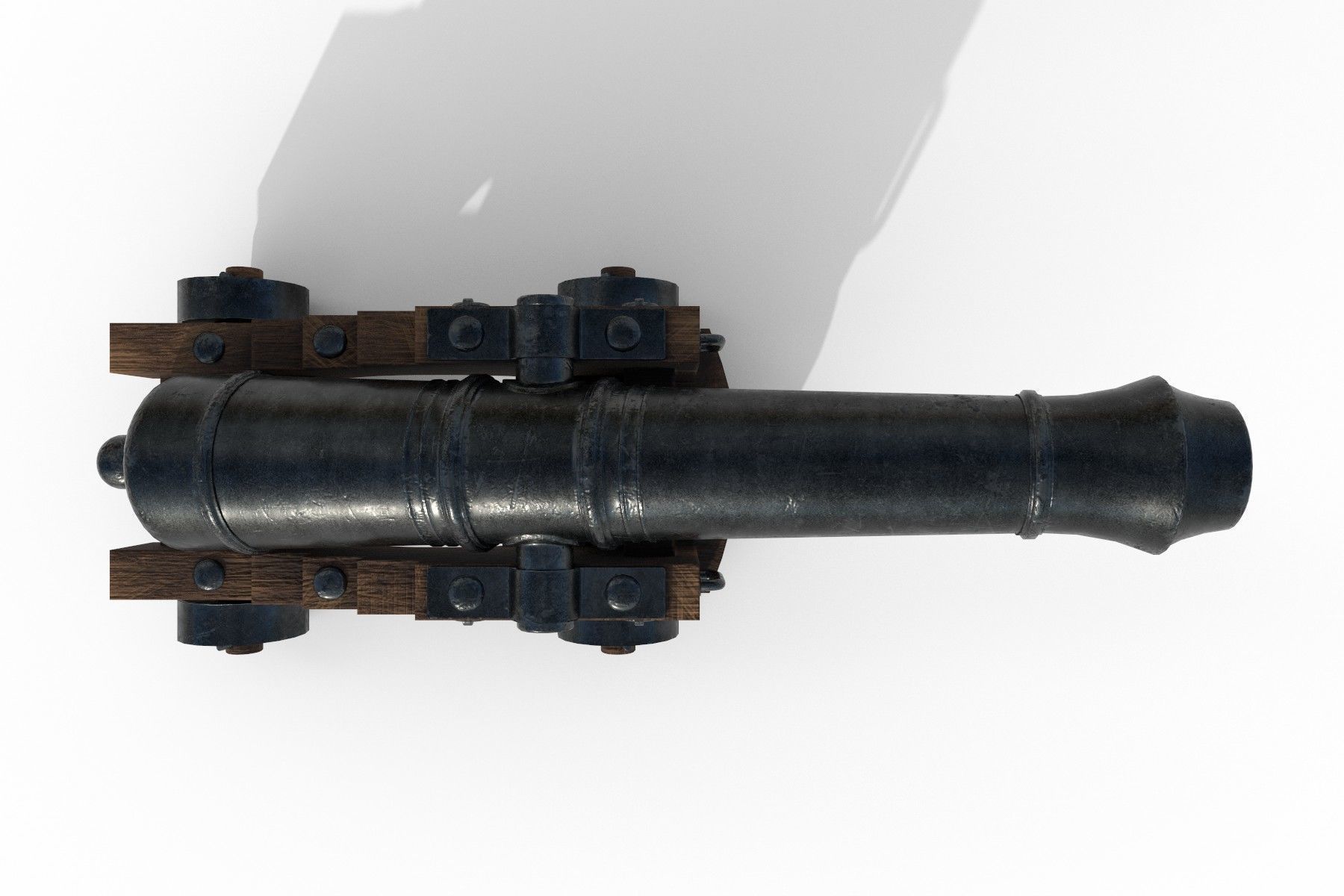 Gun Of Ships PBR Low poly Low-poly 3D model_7