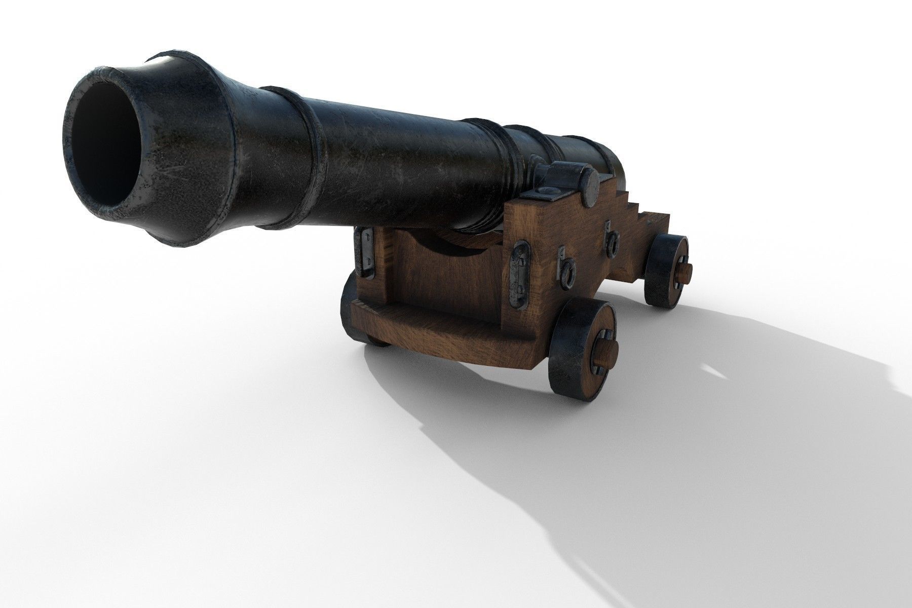 Gun Of Ships PBR Low poly Low-poly 3D model_3