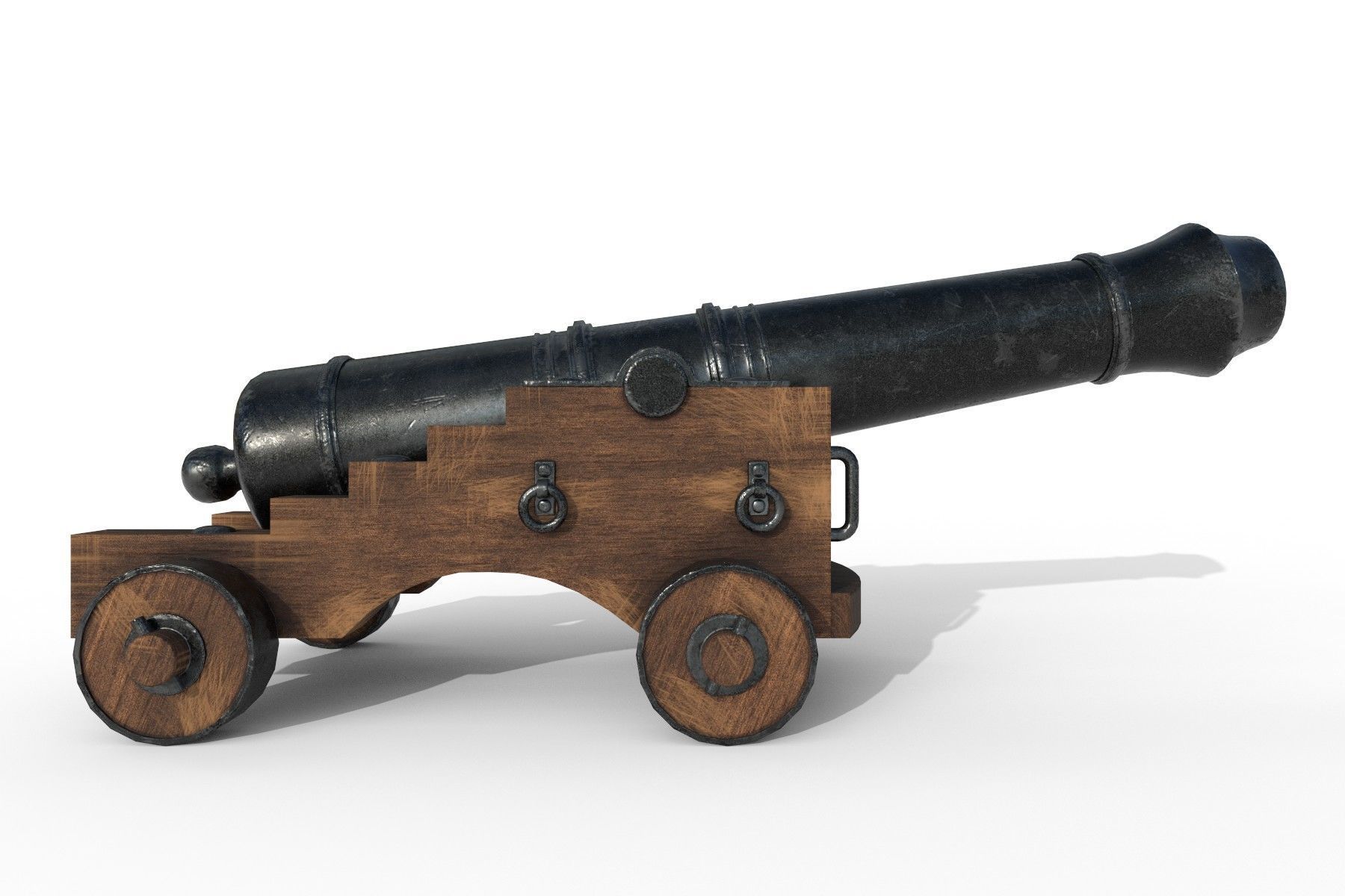 Gun Of Ships PBR Low poly Low-poly 3D model_5