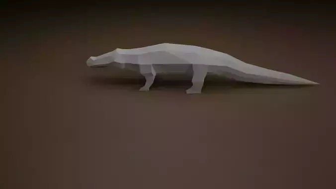 Saltwater crocodile Low-poly 3D model