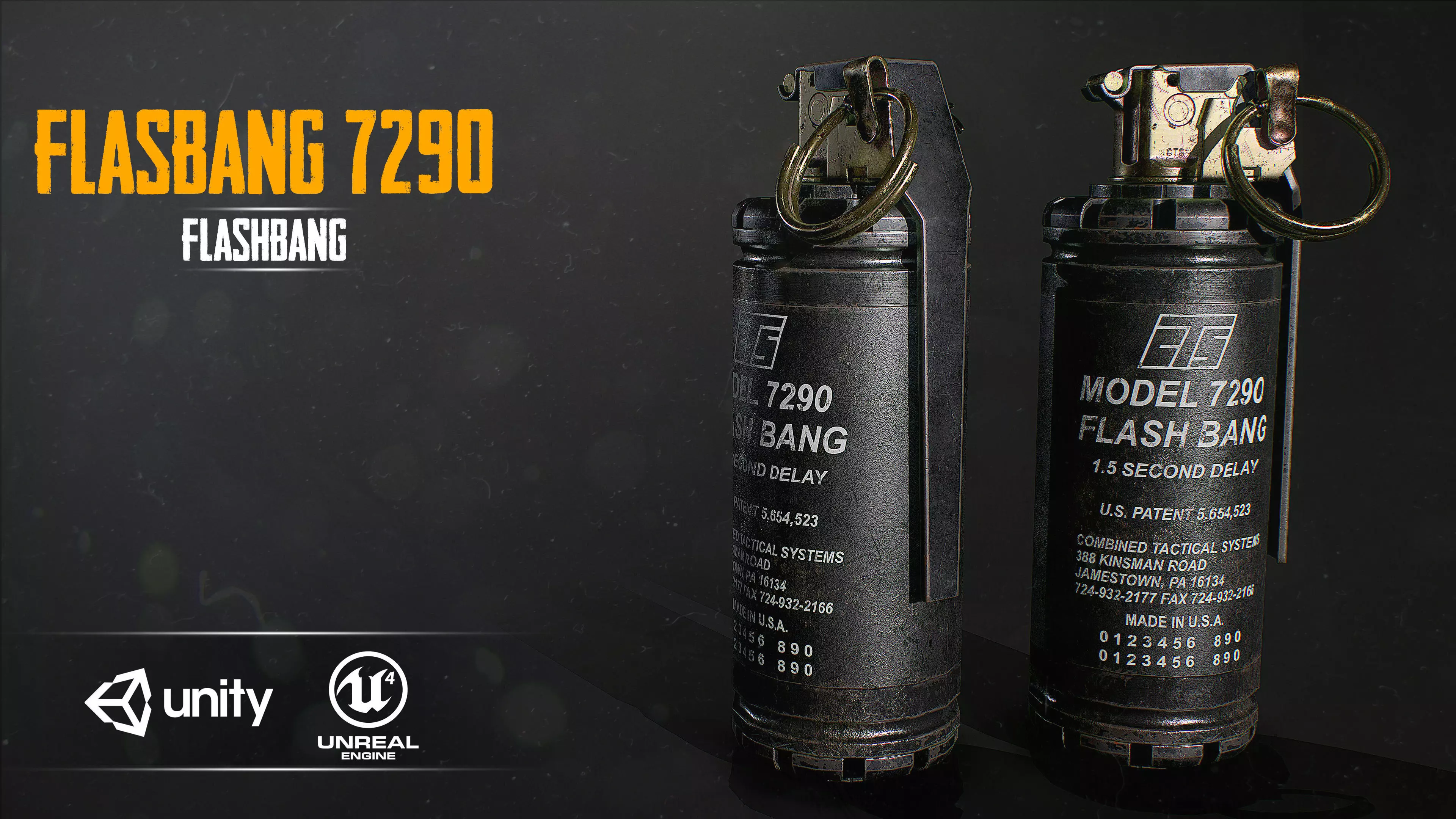 FlashBang 7290 Low-poly 3D model_0