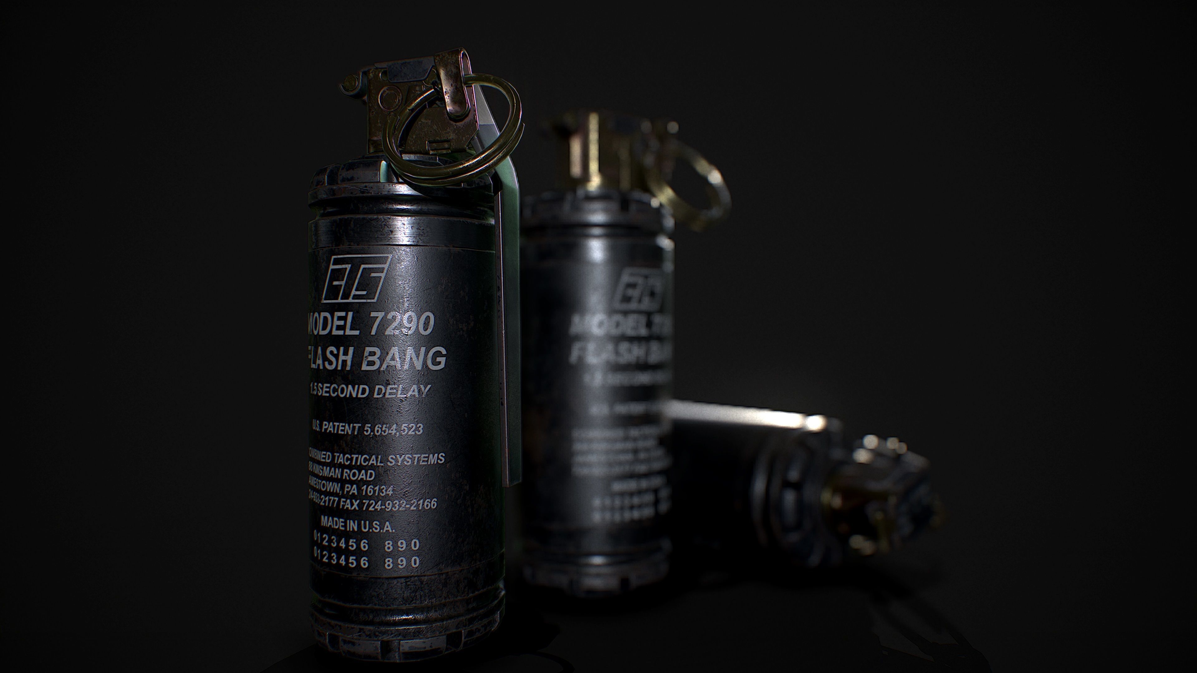 FlashBang 7290 Low-poly 3D model_4