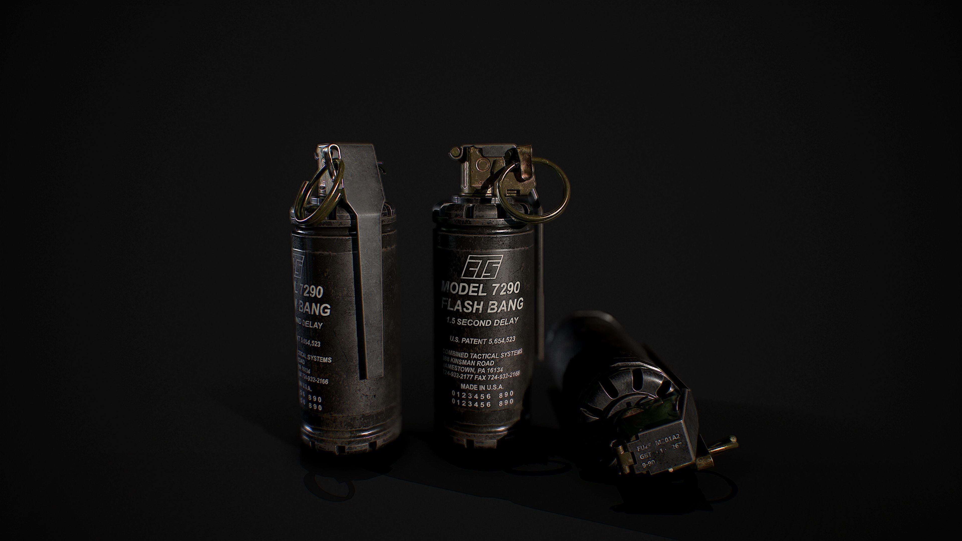 FlashBang 7290 Low-poly 3D model_1