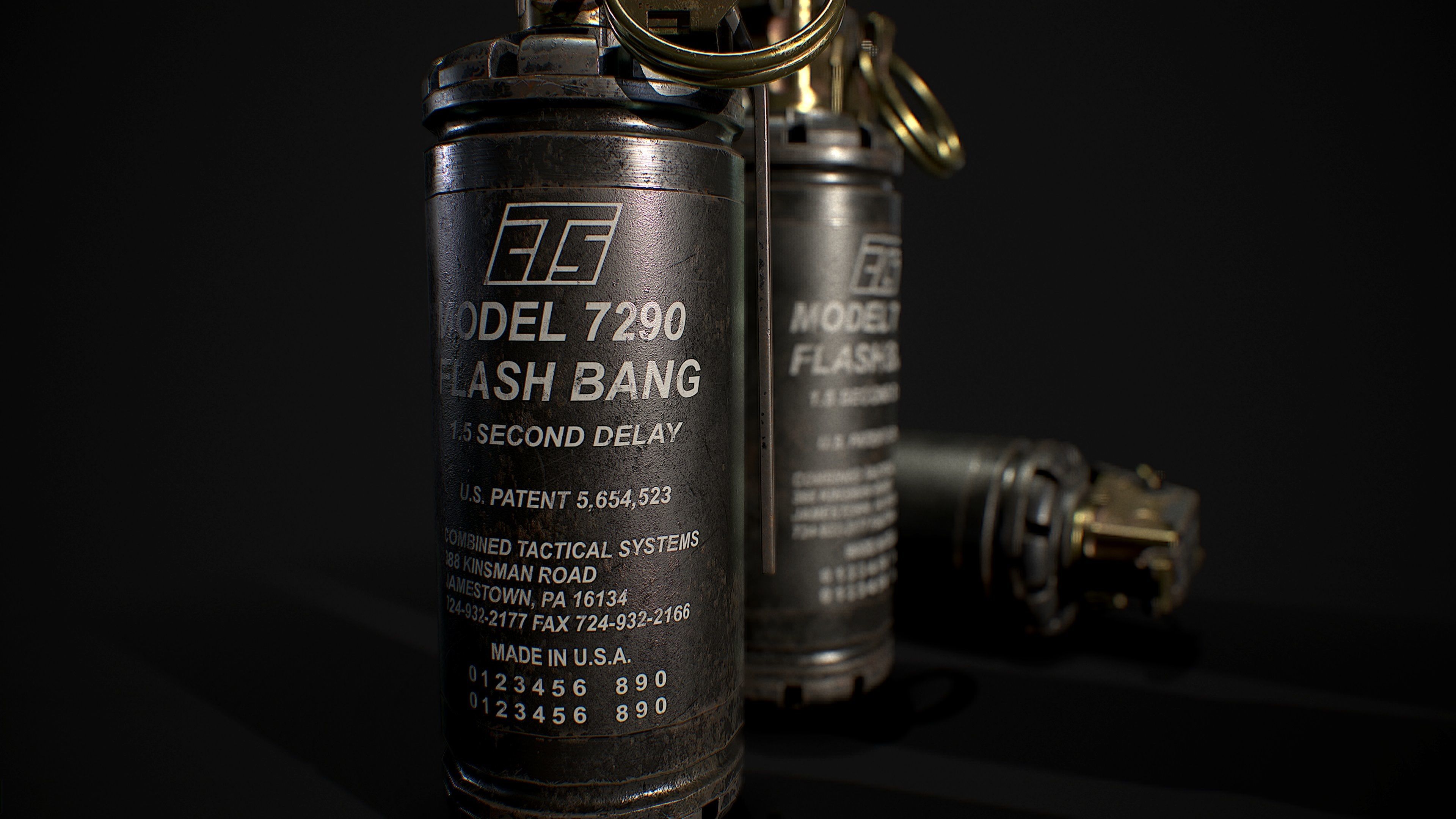 FlashBang 7290 Low-poly 3D model_3