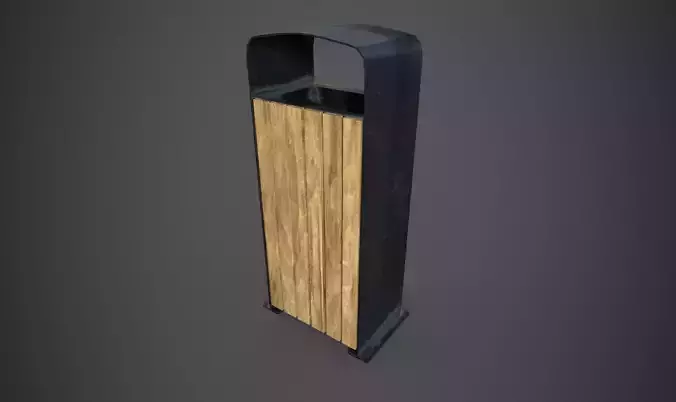 Park trash can - PBR - lowpoly