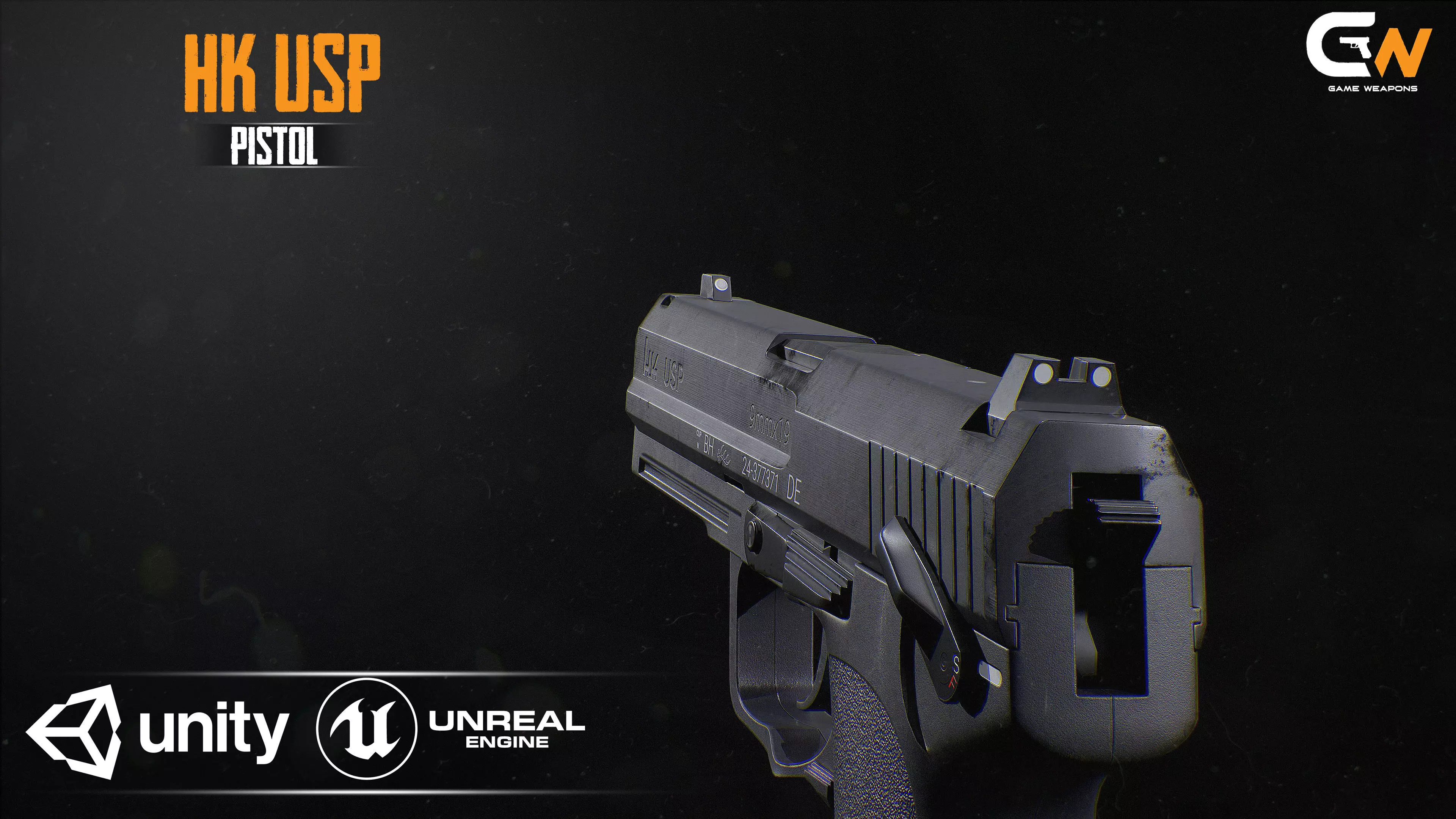 HK USP Low-poly 3D model_0