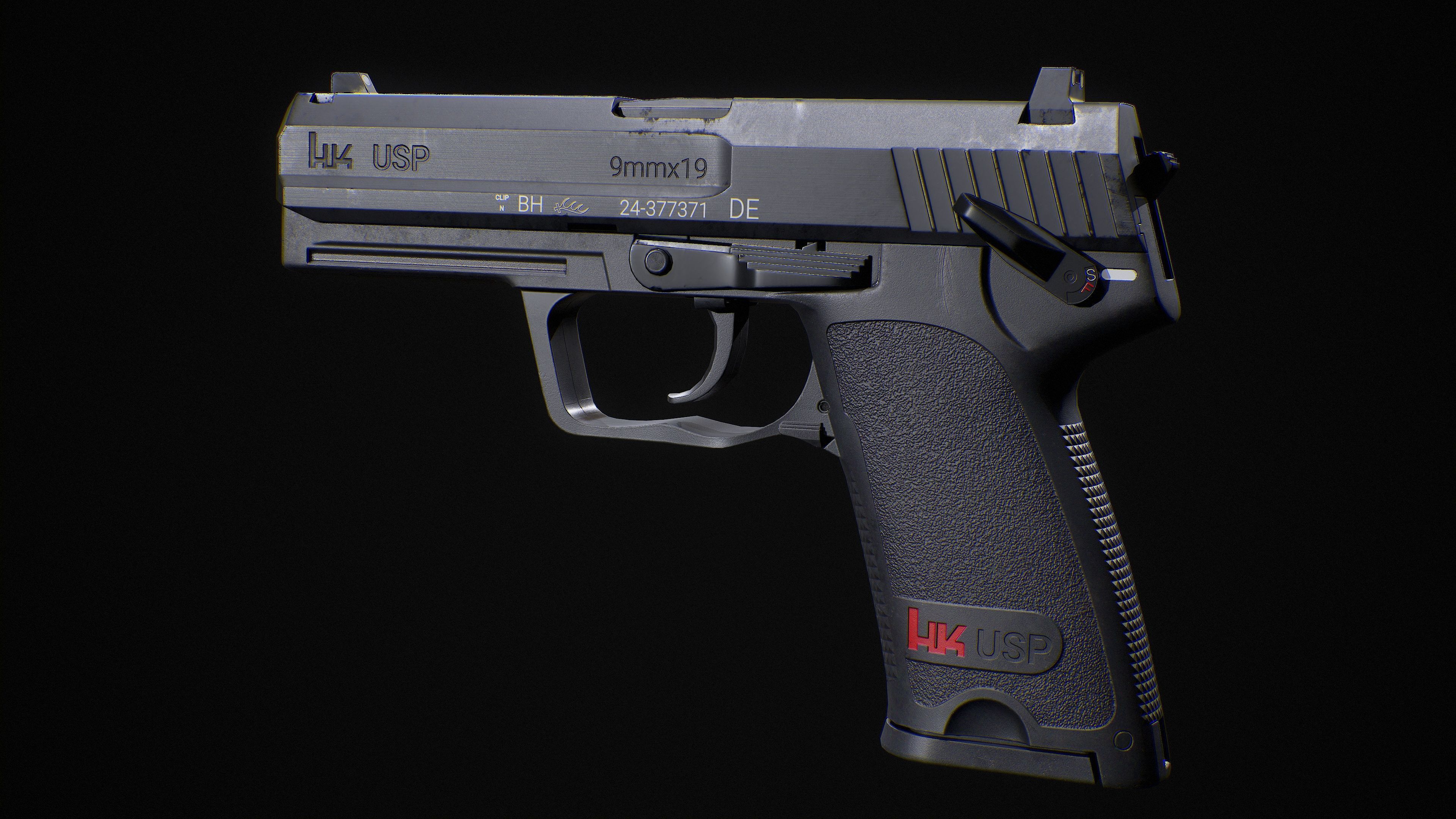 HK USP Low-poly 3D model_3