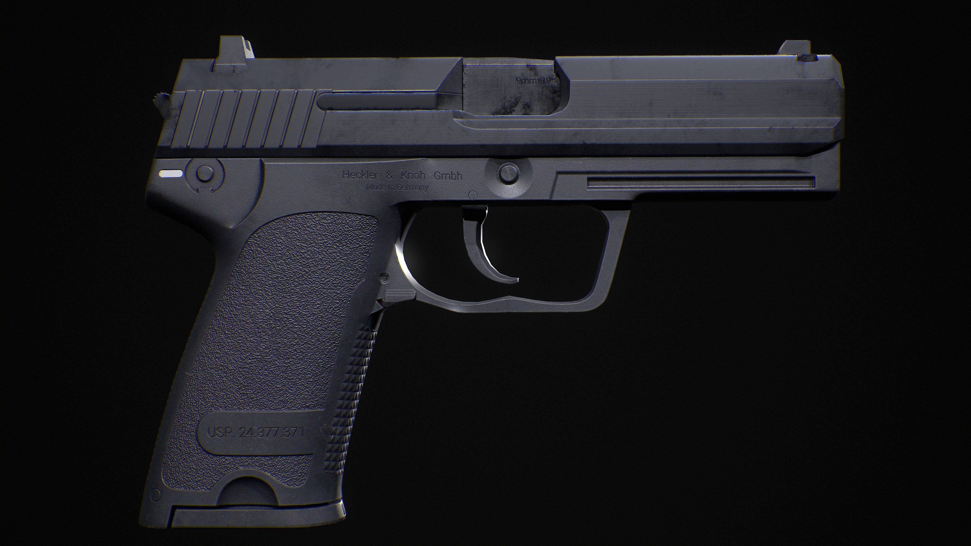 HK USP Low-poly 3D model_4