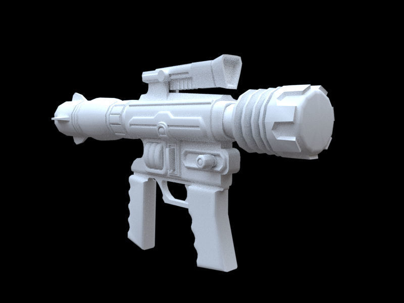 Laser Gun Low-poly 3D model_1