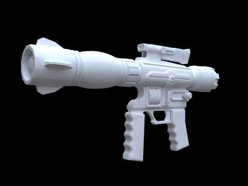 Laser Gun Low-poly 3D model_0