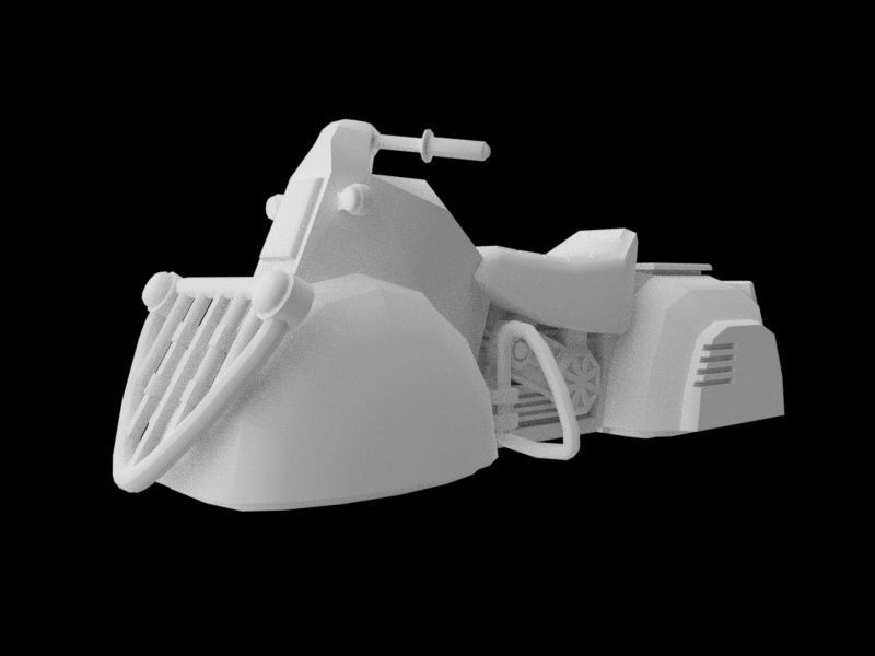 Space Bike Low-poly 3D model_1
