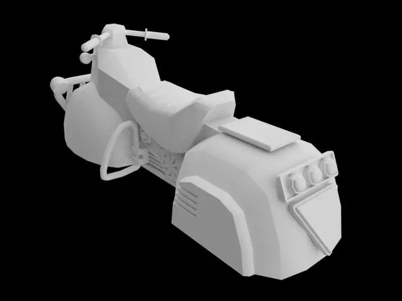 Space Bike Low-poly 3D model_0