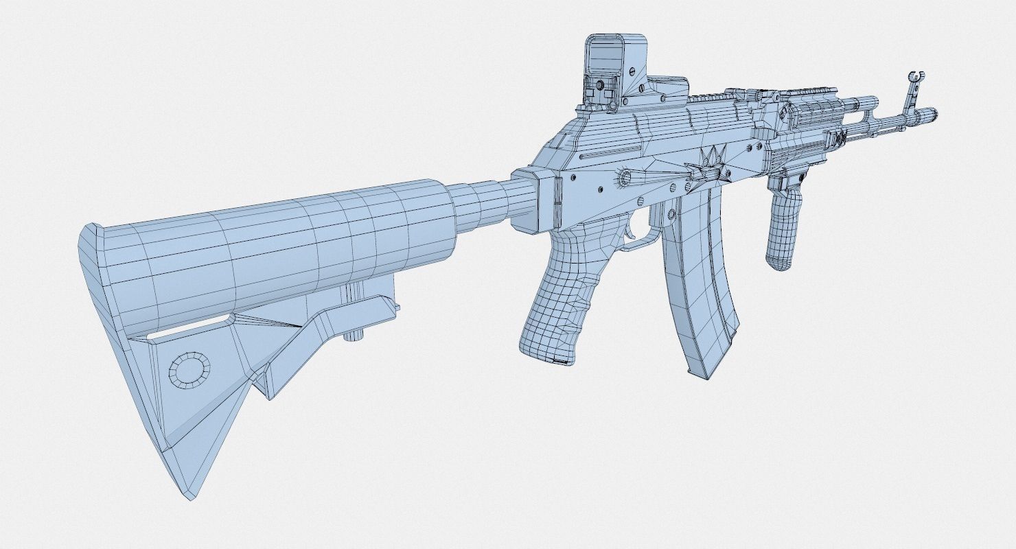 AK-74M Tactical Low-poly 3D model_10